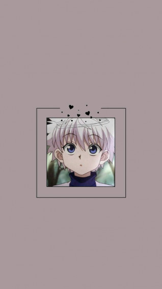 Cute Killua Zoldyck With Hearts Wallpaper