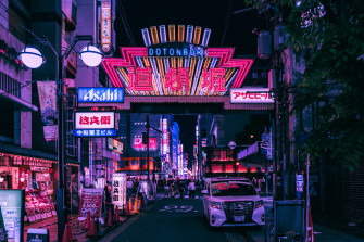 The City Of Tokyo Shines Bright In A Japanese Neon Light Wallpaper