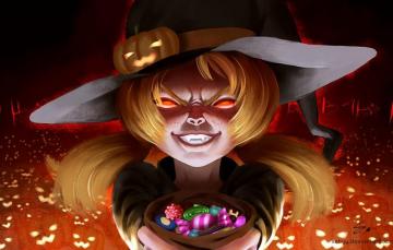 Wallpaper Pumpkin Sweets Fangs Girl Bag Halloween Baby Jack