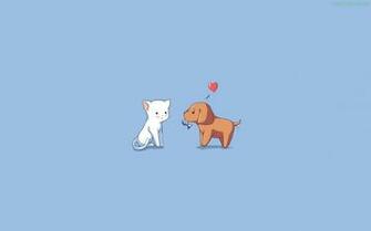 Desktop Wallpaper Love Cat Cute Dog HD