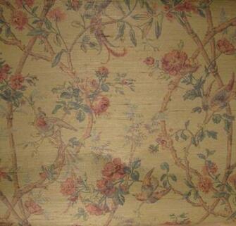 Schumacher Designer Grasscloth Wallpaper Chinoiserie Birds In Trees