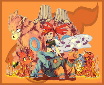 Flannery And Her Team Slugma Magcargo Torkoal Camerupt