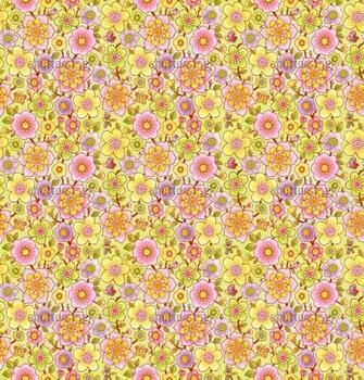 Bright Floral Seamless Pattern With Butterfly Dragonfly On Green