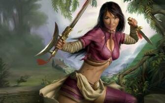 Fantasy Girl Fighter Desktop Pc And Mac Wallpaper