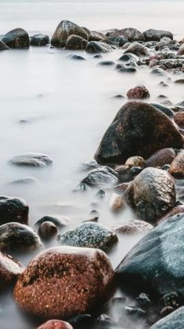 Rocks Beach Coast Fog Wallpaper Oneplus Lenovo iPhone Plus