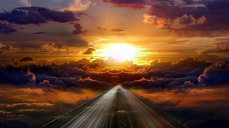 Highway Surrounded By Clouds Wallpaper