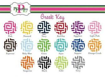 Greek Key Background Mats Monogrammed
