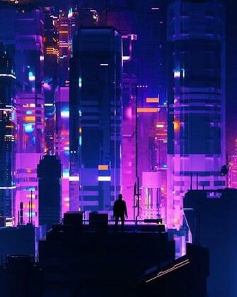 Neo Tilted Towers Polygonatic Wallpaper In Cyberpunk