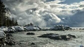 Wallpaper Snow Storm Over The Lake X HDtv 1080p Desktop
