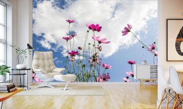 Pink Summer Flowers Wallpaper Mural Marmalade Art
