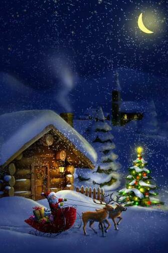 Santa North Pole iPhone Wallpaper HD