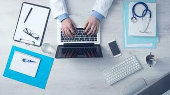 Person Typing At His Laptop HD Wallpaper