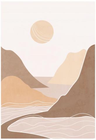 Abstract Landscape Terracotta Bohemian Printable Wall Art Modern