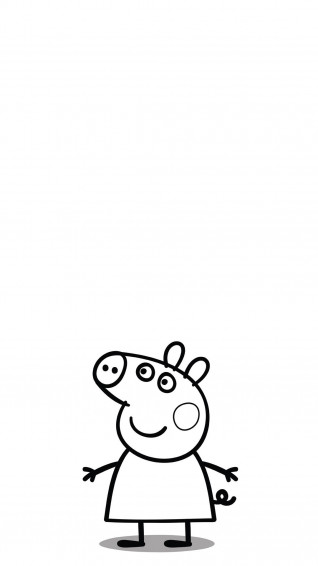 Peppa Pig Phone Black And White Wallpaper