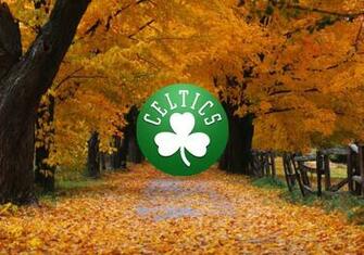 Boston Celtics Logo Wallpaper Autumn Trees Background