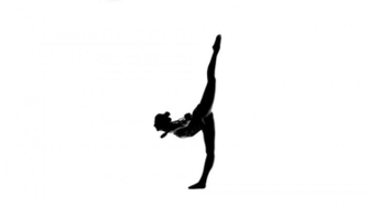 Gymnast Standing On One Leg And Holds A Mace In His Hand White