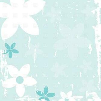 Abstract Stylized Flowers Over Light Blue Grungy Background Vintage