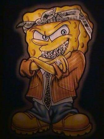 Very Funny Gangster Spongebob Picture Wallpaper Make You Laugh
