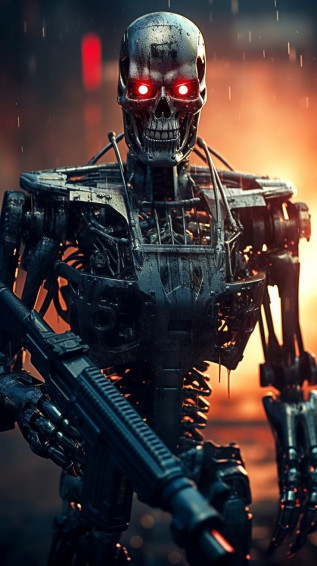 Terminator In Sci Fi Landscape Movies