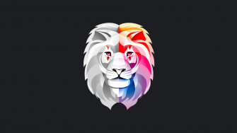 Lion Colorful Abstract Minimal 4k Wallpaper HD Artist