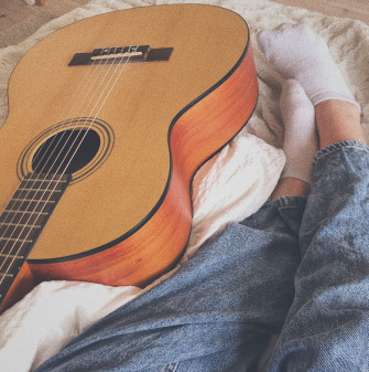 Acoustic Guitar Aesthetic Photo Wallpaper