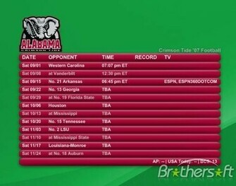 Alabama University Football Schedule
