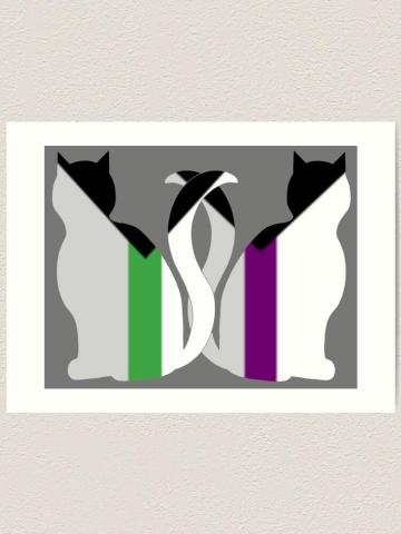 Demiromantic Demisexual Pride Cats Art Print By Shaneisadragon