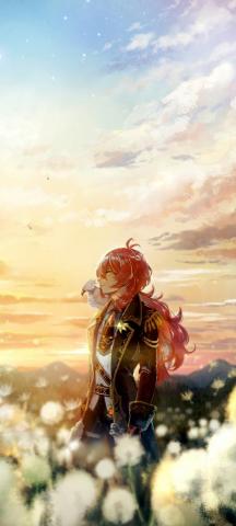 Diluc Genshin Impact Anime Games Red Hair