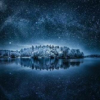 Night Landscape Winter Stars Nature HD Wallpaper Desktop