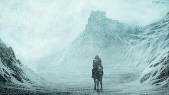 La Neige Dans Le Blizzard Montagnes Wallpaper