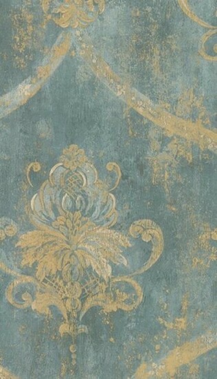 French Blue Damask Wallpaperfaux Aqua Large Damasks