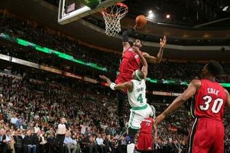 Boston Ma March Lebron James Of The Miami Heat Dunks On An