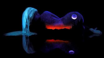 Wallpaper Space Landscape Minimalism Girls Art