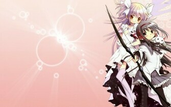 Madoka Kaname And Homura Akemi Mahou Shoujo Magica Wallpaper