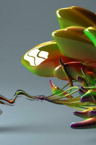Abstract Flowers Glass Blown Flower HD Wallpaper Of 3d Graphic