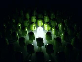 HD Green Dark Army Robots Android Techno Glowing Technologic