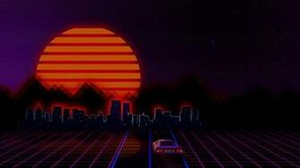 Wallpaper 4k Retrowave City Artistic Car Artist