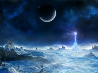 Full HD Wallpaper Space Blue Ice Planets Landscapes By Sami