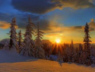 Winter Sunset Wallpaper HD Background Desktop