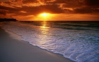 Good Evening Ocean Side Beach Background Wallpaper