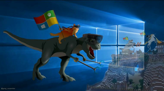 Windows T Rex And Ninja Cat By Krokozero