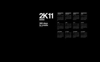 2k11 Black Calendar Desktop Pc And Mac Wallpaper