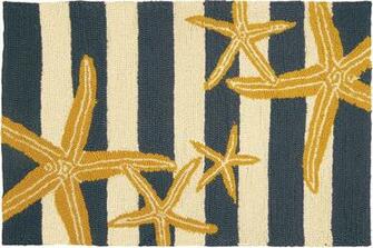 Highland Dunes Tiarra Starfish Gunmetal Blue Yellow Area Rug