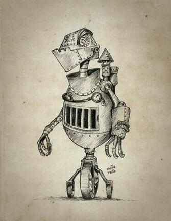 Retro Robots Wallpaper Robot By Karinafaria