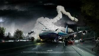 Time Lapse Of A Plane Crash Composite Photo Being Created In Photoshop
