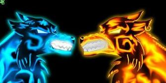Fire And Ice Wolves Melting Zing Flames
