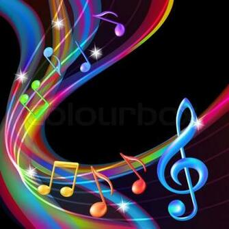 Bunte Abstrakte Hintergrund Musik Noten Stock Vektor Colourbox