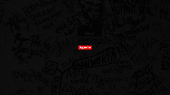 Black Supreme Red Logo Wallpaper