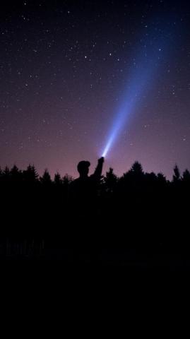 Starry Sky Stars Night Man Light Wallpaper Lit