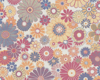 Retro Floral Pattern70s Style Wallpaper